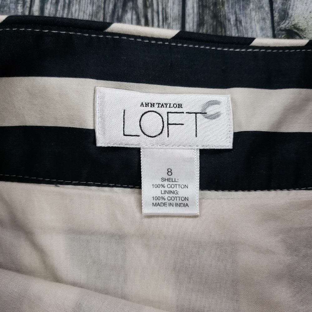 Ann Taylor LOFT cotton striped skirt - Picture 4 of 5